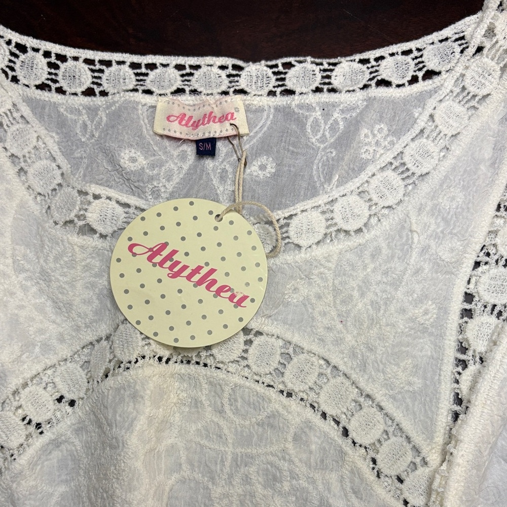 Alythea White Lace Trim Top